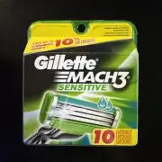 Gillette Mach 3 Sensitive Power Razor Blades 10 Cartridges New