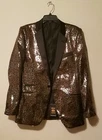 NWT Suslo Couture Men's Slim Fit Sequin Blazer Gold sz L-42