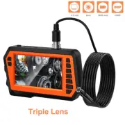 Industrial Endoscope 1080P HD Borescope 4.3'' LCD Inspection Camera Triple lens