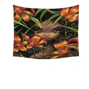 Gothic Art the Language of Flowers Tiger Lily Girl Tapestry