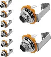FUTUREORYY 8PCS Mono Socket Panel Mount Adapter for Microphone and Guitar Pedal Easy Installation Audio Connector for DIY Projects and Equipment