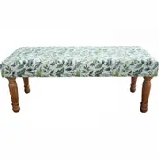 Velvet Botanical 101x41cm Wood Ottoman/Bench Home/Room Furniture Decor Rectangle