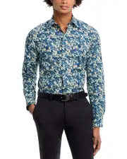 Paul Smith Tailored Fit Painted Floral Print Shirt 15