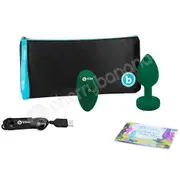 B-Vibe Vibrating Jewel M/L Emerald Butt Plug With Remote Control