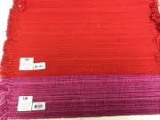 DII Tonal Fringe Cotton Placemat (Set of 6) 19" x 13" Very Berry or Tango Red