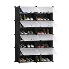 8-Tier Shoe Rack Organizer Storage Stackable Cabinet Portable Wardrobe Cover