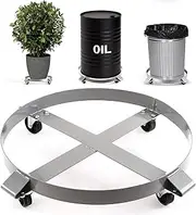 Heavy Duty 1000 Pound Drum Dolly - 55 Gallon Trash Can Dolly With Swivel Casters, Steel Frame, Non-Tipping Hand Truck, 1000 Lb Capacity