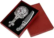 1Set Vintage Portable Handheld Makeup Mirror with Comb Elegant Vanity Mirror for Travel Home Stylish Mini Mirror with Design for Personal Use