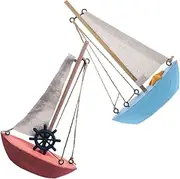 GARVALON 2pcs Dinghy Sailboat Decoration Sailing Boat Decor Modern Sculptures Home Decor Supplies Wooden Sailboat Decor Desktop Sailboat Miniature Sailboat Model Boat Ornament