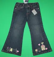 4 NWT Pumpkin Patch SPRING FLOWER PATCH Blue JEANS Denim Pants Girls