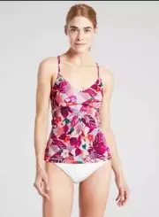 NWT Athleta D-DD Daybreak Tropic Triangle Tankini, PINK Medium Tall