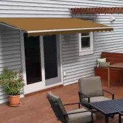 ALEKO Retractable Patio Awning 13 X 10 Ft Deck Sunshade Canopy Sand Color