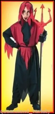 Childs DEVIL ROBE COSTUME Lucifer Halloween Horror Spooky Party Approx size 5-8