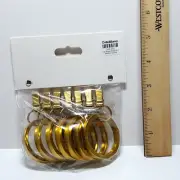 Crate & Barrel Brushed Brass 1" Curtain Rings (1.6" Inner Diameter) Set Of 7