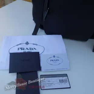 美麗堡精品 PRADA OUTLET 2VZ135 男款尼龍後背包  銀標  (黑色)【現貨】過季款全新真品