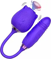 Sex Stimulator Toy for Women - Clit Sucker Vibrator Adult Sex Toys, Clitoral Sucking & Thrusting G Spot Dildo, Nipple Suction Female Stimulation Massager for Couples Pleasure Women, Adult Sex Toy (Purple)