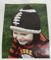 Mary Maxim Child Football Hat Kit Yarn Pattern NIP Vintage No 8776N Baby Boy