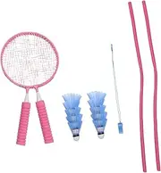 MUELODSIC 1Set Badminton Set Racket Balls Storage Bag Lightweight Comfortable Grip for Outdoor for Young Players Beginners