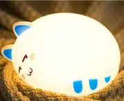Remote Control Creative Colorful Cat Silicone Lamp Night Light Bedroom Bedside Children Sleep Feeding Lamp-2#