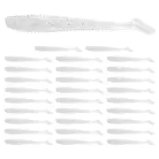2.95" T-Tail Soft Fishing Lures [30-Pack] - White & Durable ABS Plastic