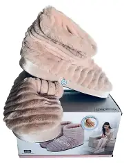 Health Touch Soft Fluffy Massaging Booties Vibration OSFM Pink