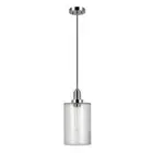 Henn&Hart 7" Polished Nickel Metal/Glass Pendant