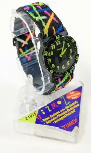 Vtg 90's Timex Gizmo Watch Kids Adjustable/Washable Elastic Strap