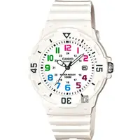 在飛比找momo購物網優惠-【CASIO 卡西歐】交換禮物 迷你運動風指針手錶-彩色x白