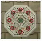 12" Octagon Stone Coffee Table Top Antique Design Inlay Work Hallway Table
