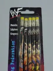 Vintage 2000 WWF WWE Superstars Rock Jericho Chyna No 2 Pencils 5 Pack