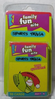 2005 Fundex Family Fun Nite Sports Trivia Game 1000 Questions 50 Cards Ages 8+
