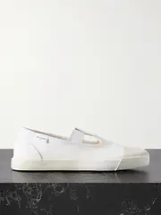 [Maison Margiela] Maison Margiela - Tabi On The Deck Distressed Canvas Sneakers - White - IT36 IT 36 White