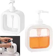 Zephyra 2 x 500 ml foam soap dispenser, soap dispenser, empty pump bottle, shower gel dispenser, refillable, clear, plastic, detergent dispenser for liquid soap, detergent, lotion, oil, shampoo, white