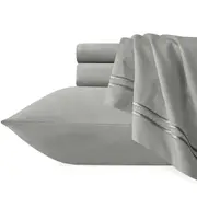Renee Taylor 1000 TC Strada Embroidered Egyptian Cotton Sheet sets Silver Charcoal