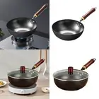 10inch Wok Pan Cooking Wok No Coating Wood Handle Boiling Flat Bottom Wok