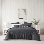 Bianca Kahlani Charcoal Waffle Quilt Cover Set Super King