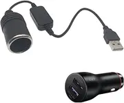 USB to Car Lighter Adapter, Car Lighter Adapter Cable - Female Converter for Car Cigarette Lighter, 5V to 12V Converter Socket, Wired Controller Plug, Car Lighter Adapter