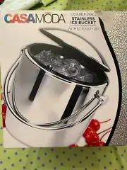 Casamoda Stainless Steel Ice Bucket with Liner & Lid. Brand New in Box