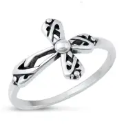 NEW! Sterling Silver 925 SILVER RING CROSS DESIGN SIZES 4-10