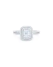 Diana M. Fine Jewelry 14K 0.50 ct. tw. Diamond Double Halo Ring 7 NoColor
