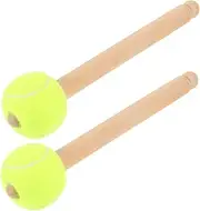 Kisangel Drum Supplies 2pcs Wooden Drumsticks Slip Bass Drum Mallets Practice Drumsticks for School Bands and Ensembles