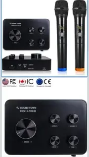 16 Channels Wireless Microphone Karaoke Mixer System with Optical Toslink, AU...