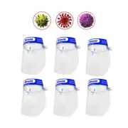 6Pcs Safety Full Face Shield Reusable Washable Protection Cover Mask Anti-Fog