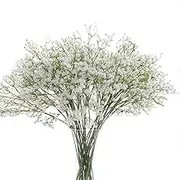 Gumolutin 9PCS Long Stem Artificial Baby Breath Flowers Fake Real Touch Gypsophila for Home Office Indoor Outdoor Wedding Decoration Festive Furnishing,White
