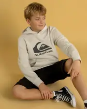 [Quiksilver] Quiksilver Boys' Big Logo Hoodie in Wind Chime Size 14 14 Wind Chime