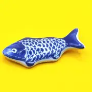 Blue Fish Radish Chopstick Rest Cute DAISO Pottery Japan Japanese limited