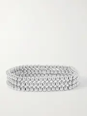 [Roxanne Assoulin] Roxanne Assoulin - Baby Bubble Set Of Three Silver-tone Bracelets - One size One size Silver