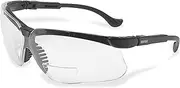 Home Uvex Genesis 2 Diopter Black Safety Glasses With Clear Anti-ScratchHard Coat Lens, Clear Lens, Black Frame, 2.0