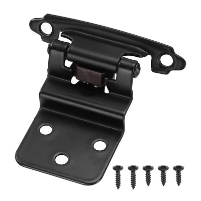 3/8" Inset Cabinet Door Hinges, 50 Pcs Self Closing Cabinet Hinge Black