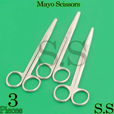 3 MAYO DISSECTING SCISSORS Straight 6'' SURGICAL INSTRUMENTS